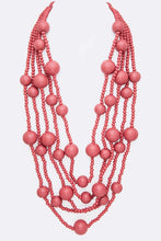 Load image into Gallery viewer, Mulit Layered Statement Wooden Beads Necklace