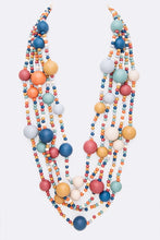 Load image into Gallery viewer, Mulit Layered Statement Wooden Beads Necklace