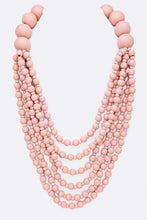Load image into Gallery viewer, Multi Strand Wooden Beads Necklace