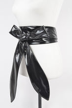 Load image into Gallery viewer, Patent Finish Obi Tie Belt