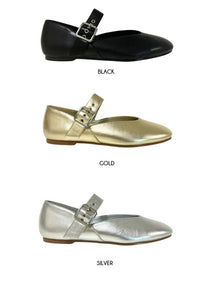 LEVI METALLIC BALLERINA FLAT
