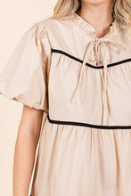 Load image into Gallery viewer, Piping Detailed Babydoll Mini Dress