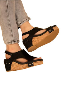 HANNAH THICK SOLE ROMAN WEDGES - PLATFORMS