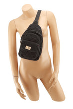 Load image into Gallery viewer, Cross Pattern Denim Sling Bag