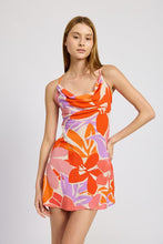 Load image into Gallery viewer, FLORAL COWL NECK CAMI DRESS