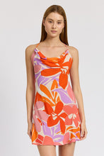 Load image into Gallery viewer, FLORAL COWL NECK CAMI DRESS