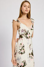 Load image into Gallery viewer, FLORAL MIDI DRESS WITH LACE DETAIL