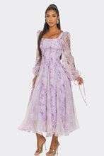 Load image into Gallery viewer, Lavender Blossom Puff Sleeve Dress