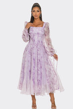 Load image into Gallery viewer, Lavender Blossom Puff Sleeve Dress
