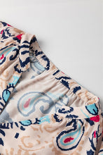 Load image into Gallery viewer, Abstract Print V-Neck Half Tulip Sleeve Blouse