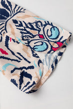 Load image into Gallery viewer, Abstract Print V-Neck Half Tulip Sleeve Blouse