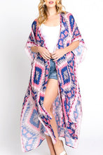 Load image into Gallery viewer, Aztec Printed Long Kimono Duster