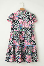 Load image into Gallery viewer, Women Floral Ricrac Embellished Tiered Mini Dress