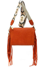 Load image into Gallery viewer, Aztec Guitar Strap Fringe Clutch Crossbody Bag