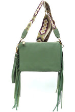 Load image into Gallery viewer, Aztec Guitar Strap Fringe Clutch Crossbody Bag