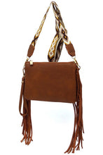 Load image into Gallery viewer, Aztec Guitar Strap Fringe Clutch Crossbody Bag