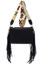 Load image into Gallery viewer, Aztec Guitar Strap Fringe Clutch Crossbody Bag