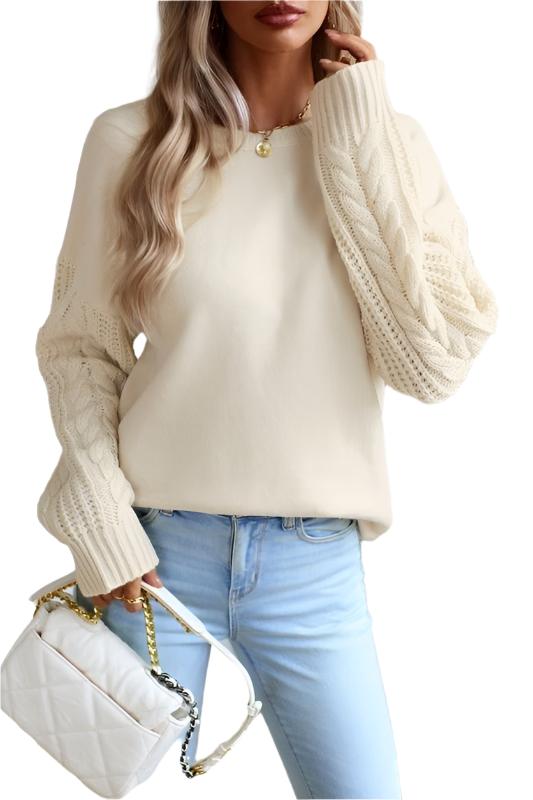 Cable knit sleeve sweater