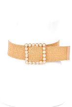 Load image into Gallery viewer, Pearl Buckle Straw Belt