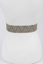 Load image into Gallery viewer, Resin Buckle Faux Straw Elastic Belt