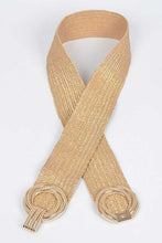 Load image into Gallery viewer, Metallic Faux Straw Elastic Belt