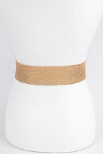 Load image into Gallery viewer, Metallic Faux Straw Elastic Belt