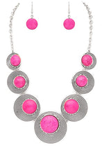 Load image into Gallery viewer, Round Stone Western Inspired Bib Necklace Set