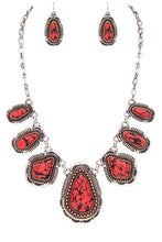 Load image into Gallery viewer, Statement Stone Bib Necklace Set