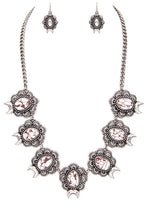 Load image into Gallery viewer, Squash Blossom Statement Stone Necklace Set