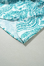 Load image into Gallery viewer, Paisley Print Smocked Cuffs Buttoned Loose Shirt