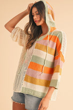 Load image into Gallery viewer, Oversized Colorblock V Neck Hooded Sweater