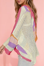 Load image into Gallery viewer, Oversized Colorblock V Neck Hooded Sweater