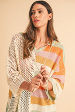 Load image into Gallery viewer, Oversized Colorblock V Neck Hooded Sweater