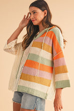 Load image into Gallery viewer, Oversized Colorblock V Neck Hooded Sweater