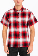 Load image into Gallery viewer, Mens Plaid Short Sleeve Flannel