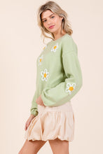 Load image into Gallery viewer, Floral Embroidered Knit Sweater
