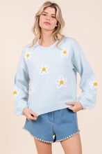 Load image into Gallery viewer, Floral Embroidered Knit Sweater
