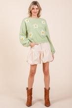 Load image into Gallery viewer, Floral Embroidered Knit Sweater