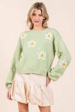 Load image into Gallery viewer, Plus Floral Embroidered Knit Sweater