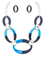 Load image into Gallery viewer, Mix Tone Resin Link Statement Necklace Set