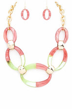 Load image into Gallery viewer, Mix Tone Resin Link Statement Necklace Set