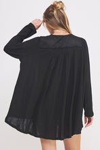 Load image into Gallery viewer, LONG SLEEVE V-NECK OVERSIZED BUTTON DOWN TUNIC