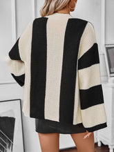 Load image into Gallery viewer, Color block striped knit cardigan
