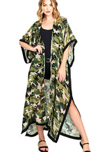 Load image into Gallery viewer, Camouflage Print Extra Long Kimono Duster Cardigan