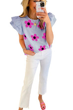 Load image into Gallery viewer, Women Floral Print Ruffled Flutter Sleeve Blouse
