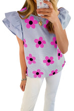 Load image into Gallery viewer, Women Floral Print Ruffled Flutter Sleeve Blouse