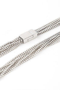 Mix Fine Rhinestone Chain Magnetic Necklace