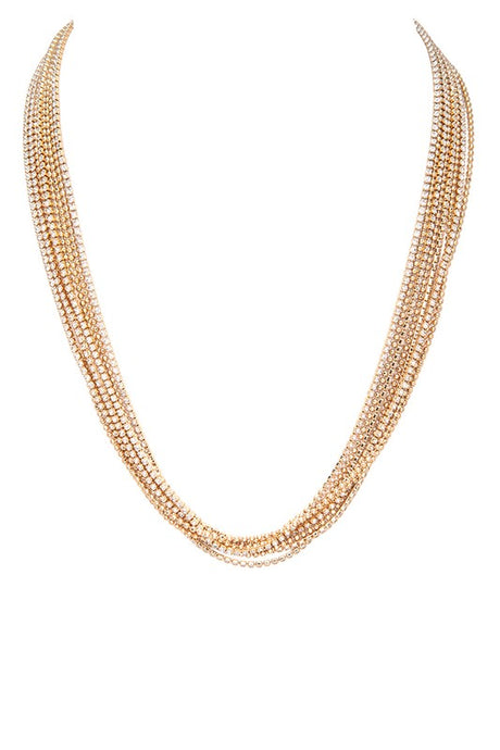 Mix Fine Rhinestone Chain Magnetic Necklace