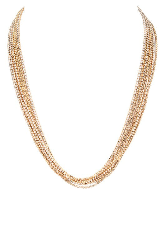Mix Fine Rhinestone Chain Magnetic Necklace