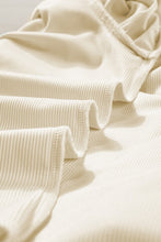 Load image into Gallery viewer, Corduroy Round Neck Ruffled Flounce Sleeve Blouse
